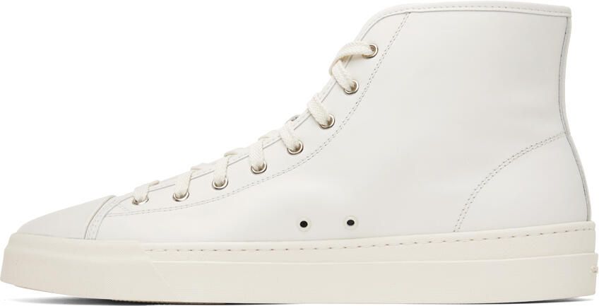 Santoni White Embossed High-Top Sneakers - Picture 3