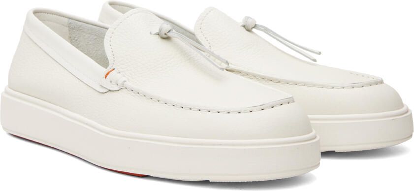 Santoni White Knotted Slip-On Sneakers - Picture 2