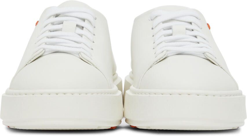 Santoni White Leather Derby Sneakers - Picture 3