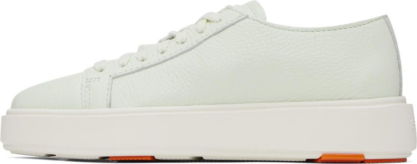 Santoni White Tumbled Sneakers - Picture 3