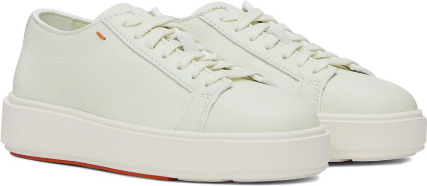 Santoni White Tumbled Sneakers - Picture 2