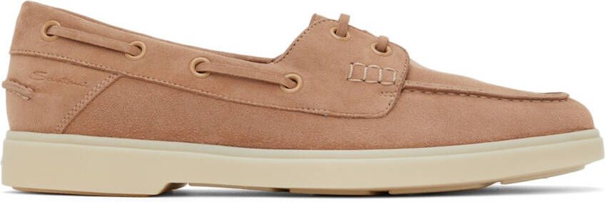 Santoni Tan Facade Loafers - Picture 5