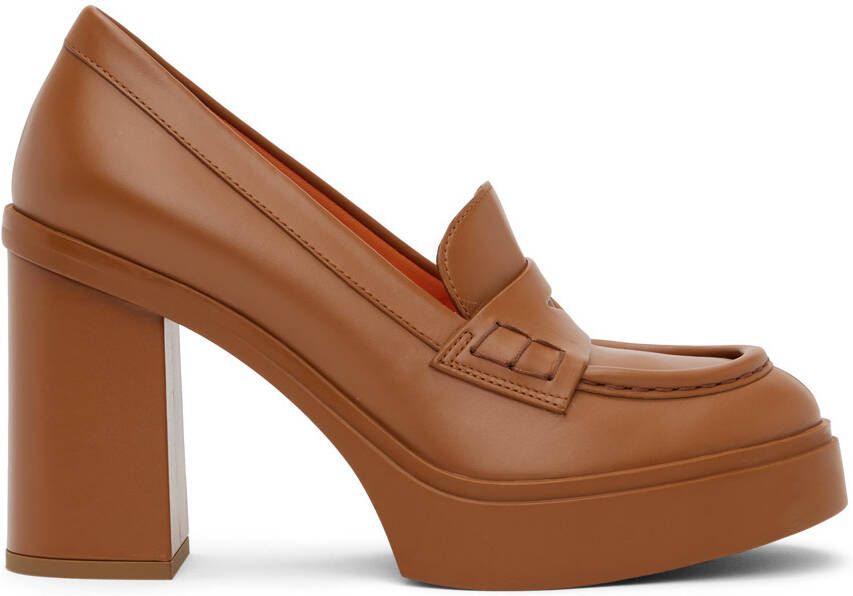Santoni Tan High-Heel Pumps - Picture 5