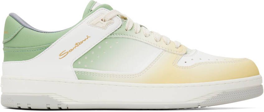 Santoni White Gradient Sneakers - Picture 5