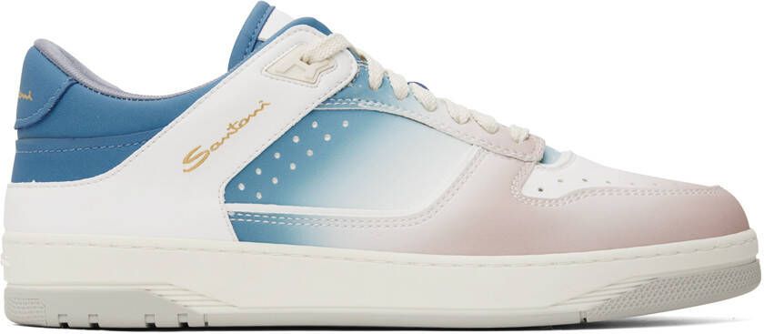 Santoni White Gradient Sneakers - Picture 5
