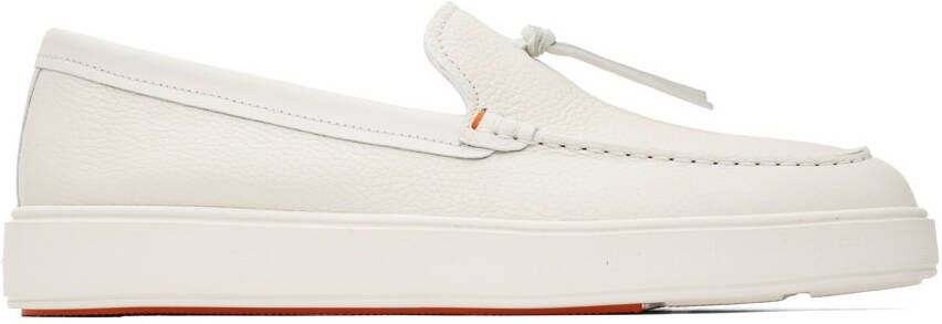 Santoni White Knotted Slip-On Sneakers - Picture 5