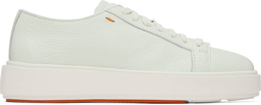 Santoni White Tumbled Sneakers - Picture 5