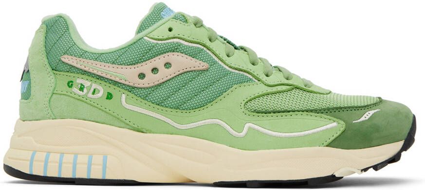 Saucony Green 3D Grid Hurricane Sneakers - Picture 2