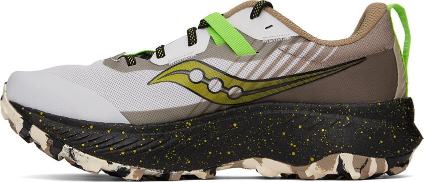 Saucony White & Taupe Endorphin Edge Sneakers - Picture 3