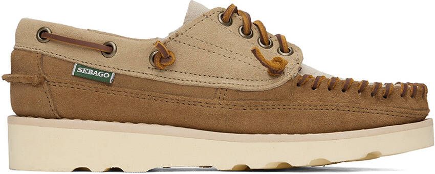 Sebago Brown & Beige Cayuga Loafers - Picture 5