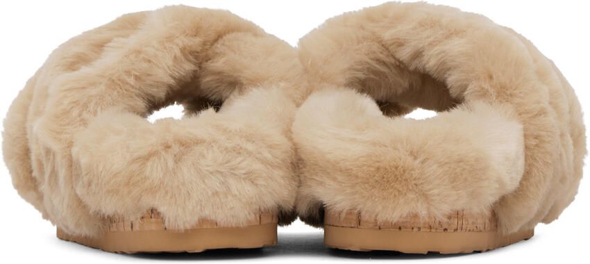 See by Chloé Beige Faux-Fur Slides