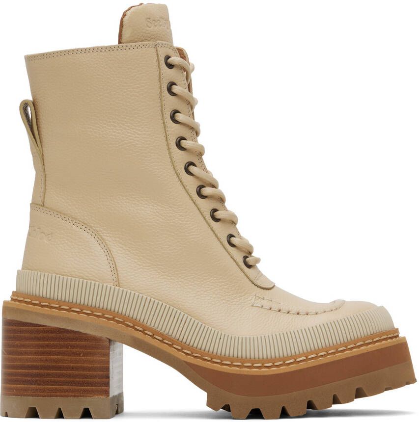 See by Chloé Beige Mahalia Ankle Boots - Picture 5