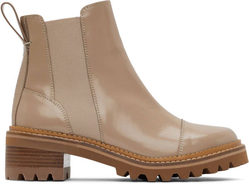 See by Chloé Beige Mallory Chelsea Boots - Picture 4