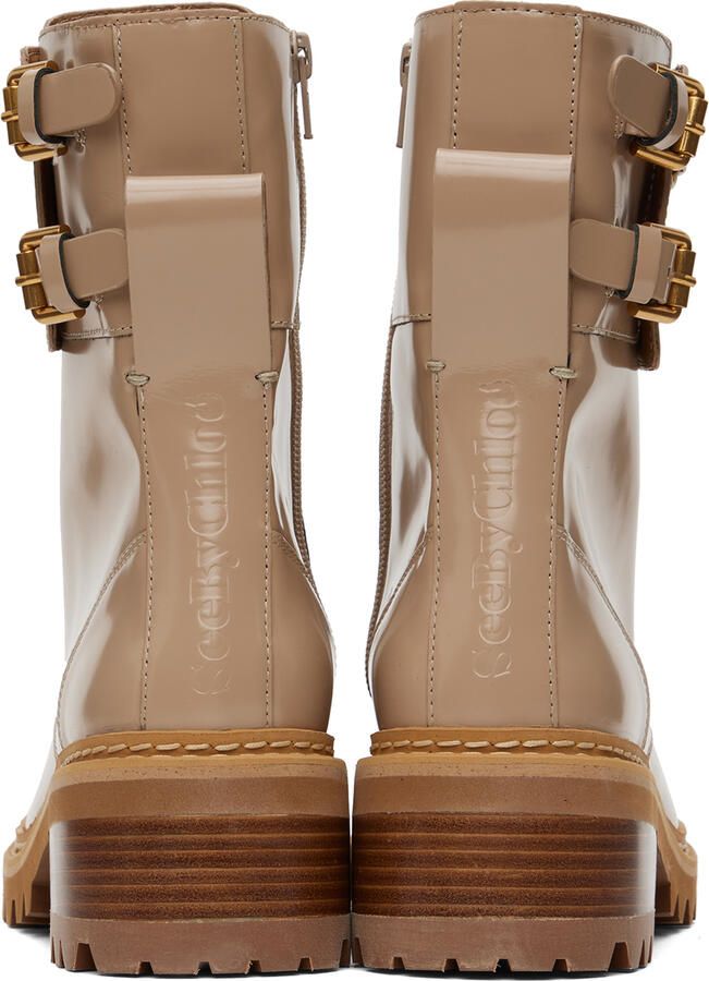 See by Chloé Beige Mallory Combat Boots - Picture 3