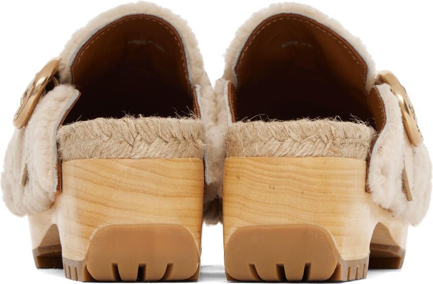 See by Chloé Beige Viviane Shearling Clogs