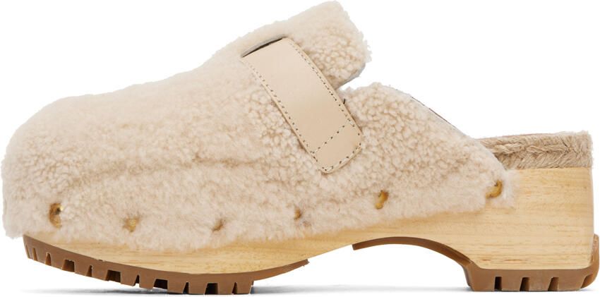 See by Chloé Beige Viviane Shearling Clogs - Picture 3