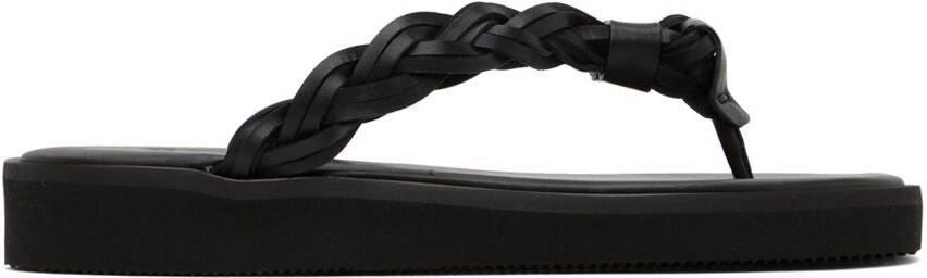 See by Chloé Black Braided Flat Sandals - Picture 4