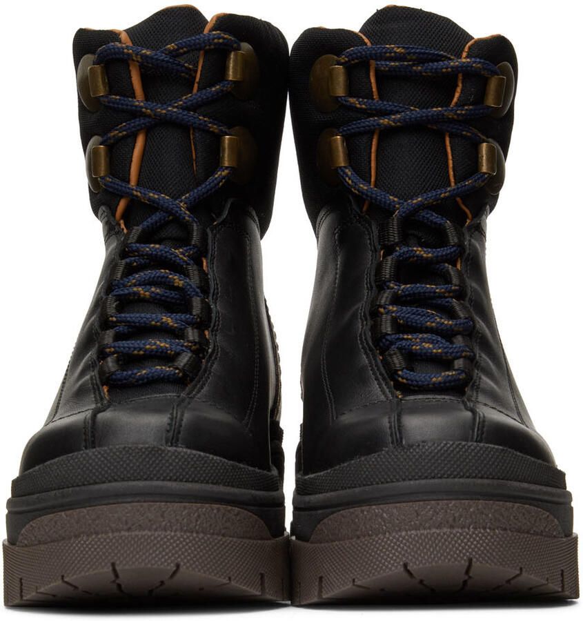 See by Chloé Black Cassidie Lace Up Ankle Boots