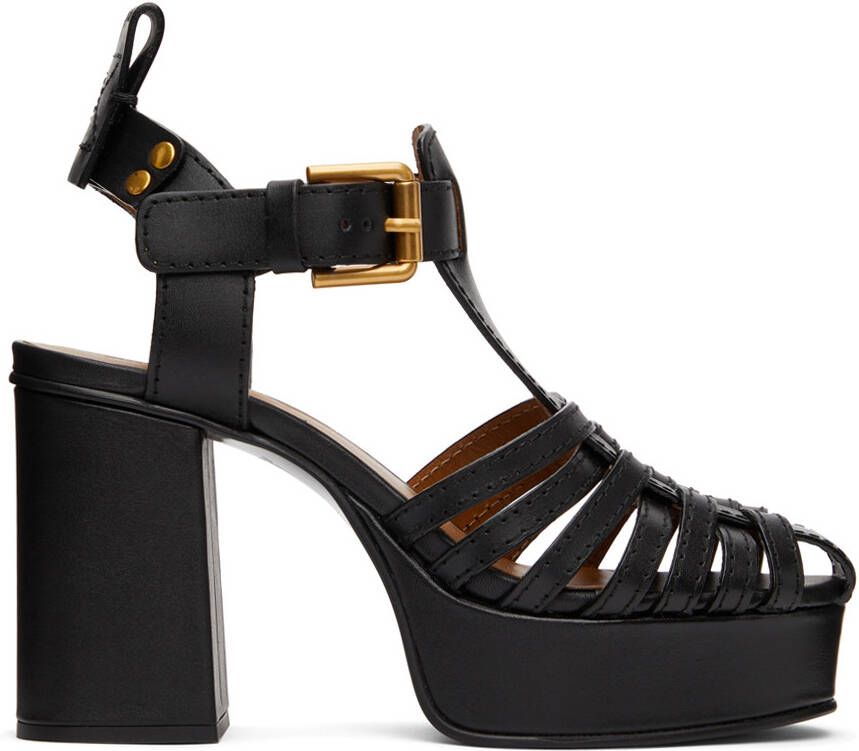 See by Chloé Black Cila Heeled Sandals - Picture 5