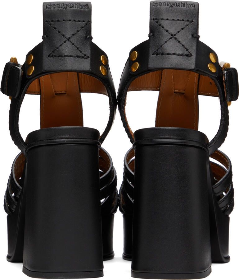See by Chloé Black Cila Heeled Sandals