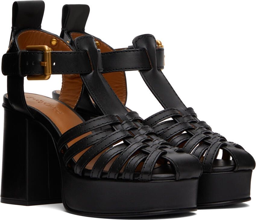 See by Chloé Black Cila Heeled Sandals - Picture 3