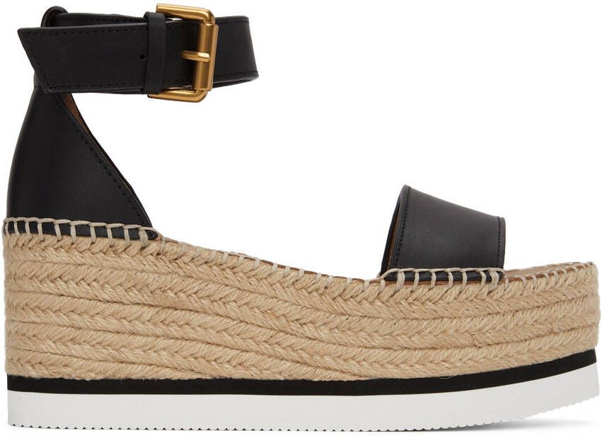 See by Chloé Black Glyn Espadrille Sandals
