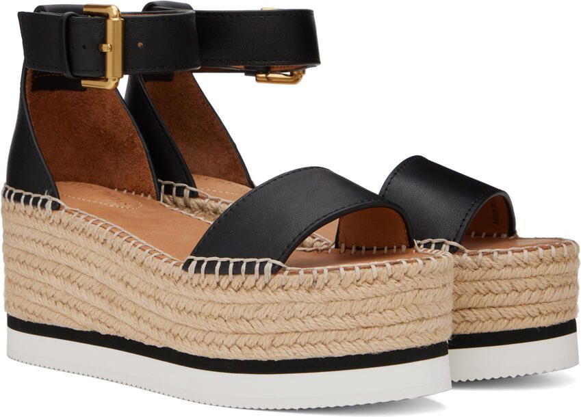 See by Chloé Black Glyn Espadrille Sandals - Picture 2
