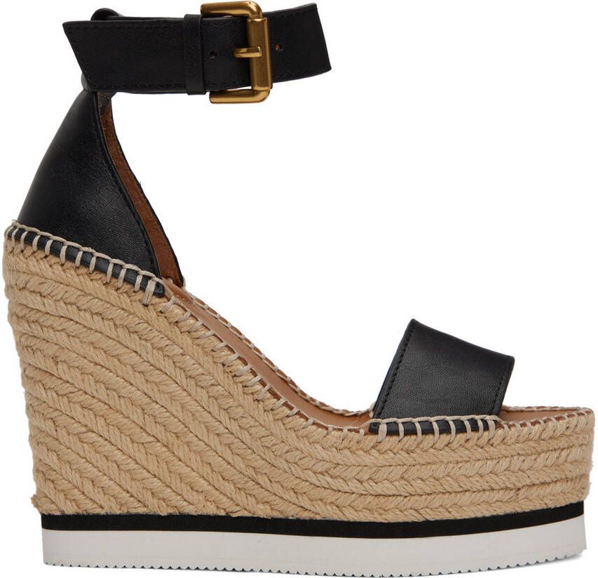 See by Chloé Black Glyn Espadrille Wedges - Picture 5