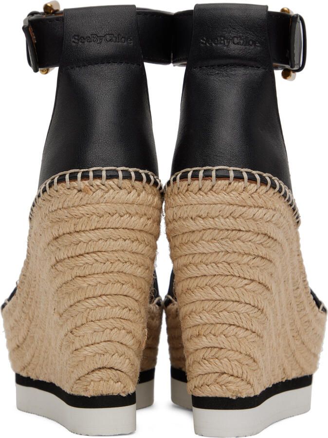 See by Chloé Black Glyn Espadrille Wedges - Picture 3