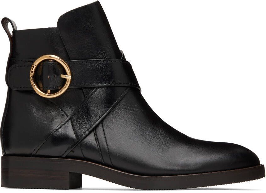 See by Chloé Black Lyna Ankle Boots - Picture 5