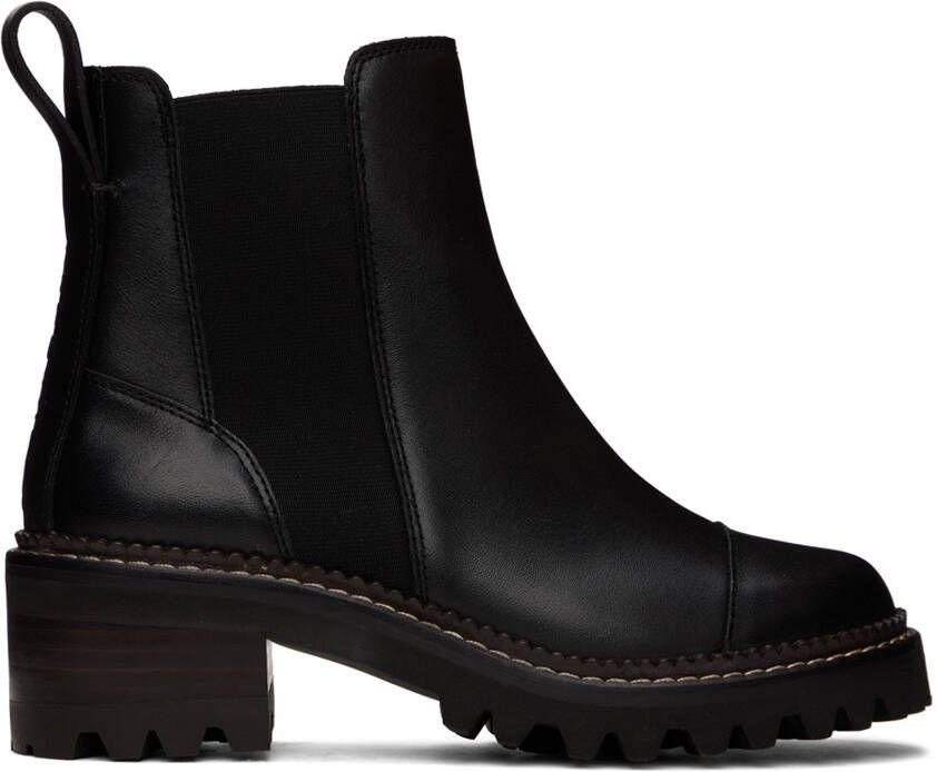 See by Chloé Black Mallory Ankle Boots - Picture 5