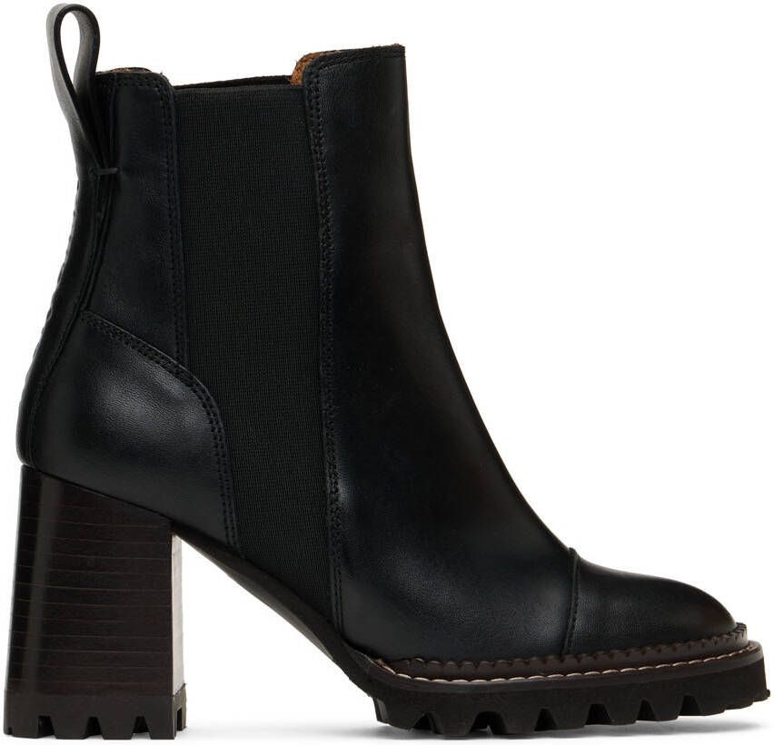 See by Chloé Black Mallory Ankle Boots - Picture 5