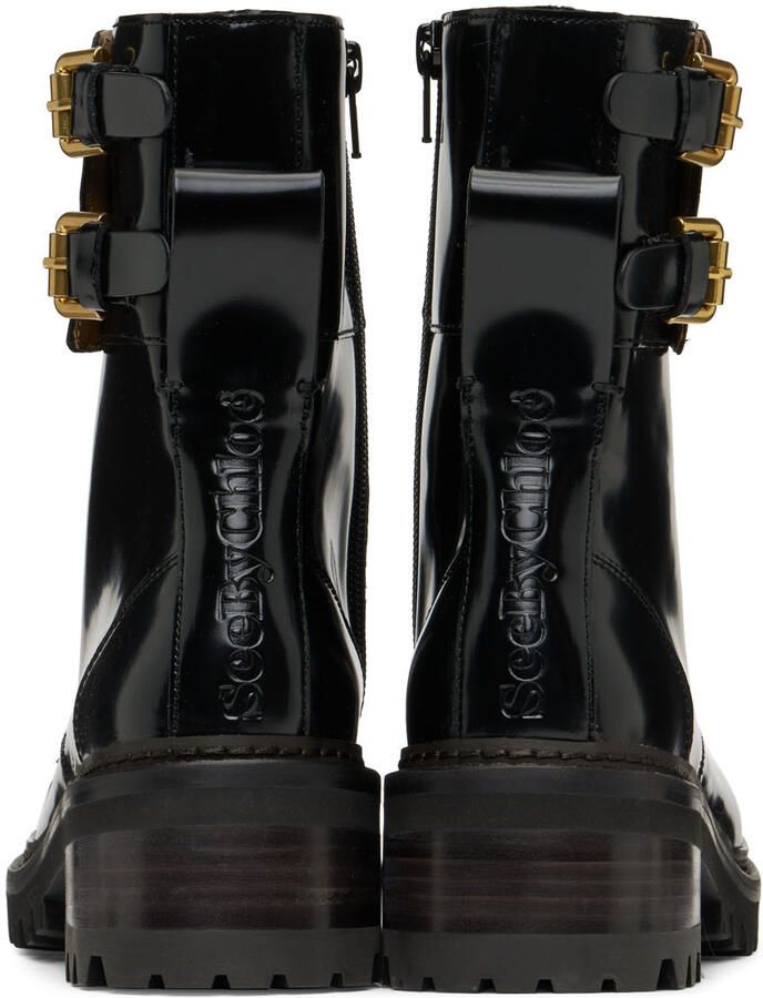 See by Chloé Black Mallory Biker Boots - Picture 3