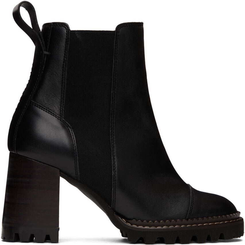 See by Chloé Black Mallory Chelsea Boots - Picture 4