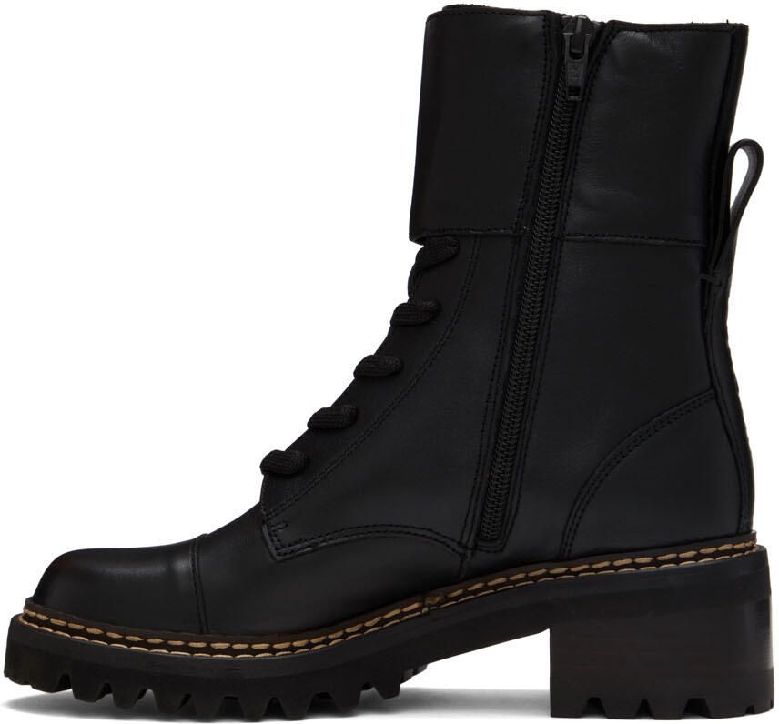 See by Chloé Black Mallory Combat Boots