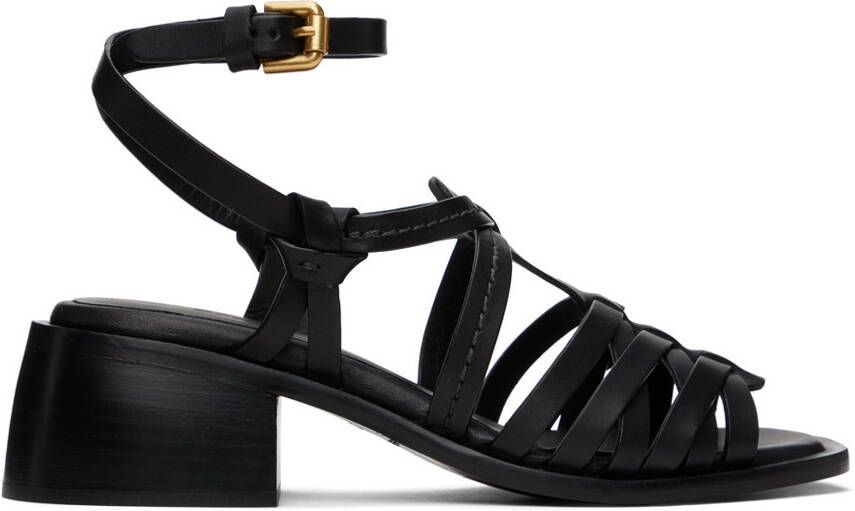See by Chloé Black Wraparound Heeled Sandals