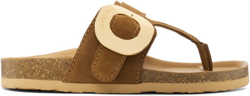 See by Chloé Brown Chany Fussbett Thong Sandals - Picture 5