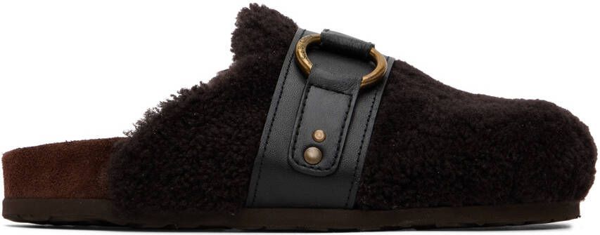 See by Chloé Brown Gema Shearling Mules - Picture 5