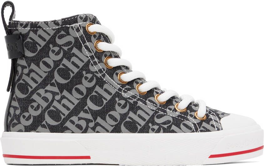 See by Chloé Gray Aryana Denim Sneakers - Picture 5