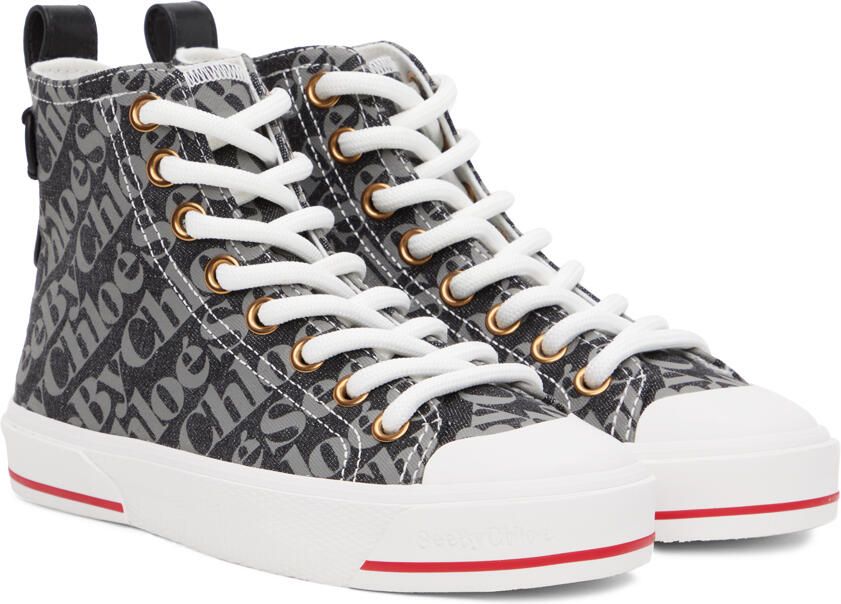See by Chloé Gray Aryana Denim Sneakers - Picture 2