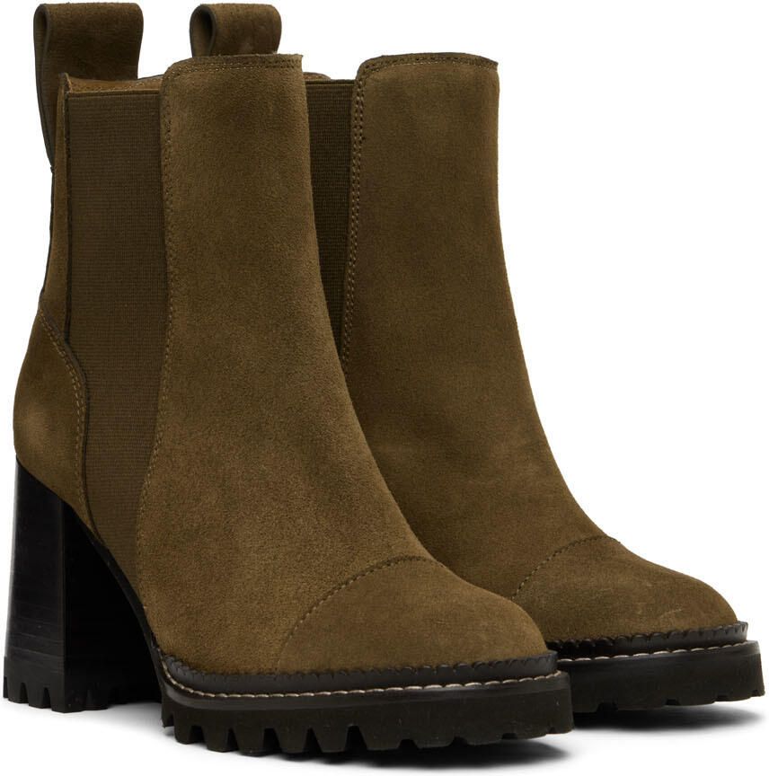 See by Chloé Khaki Mallory Ankle Boots