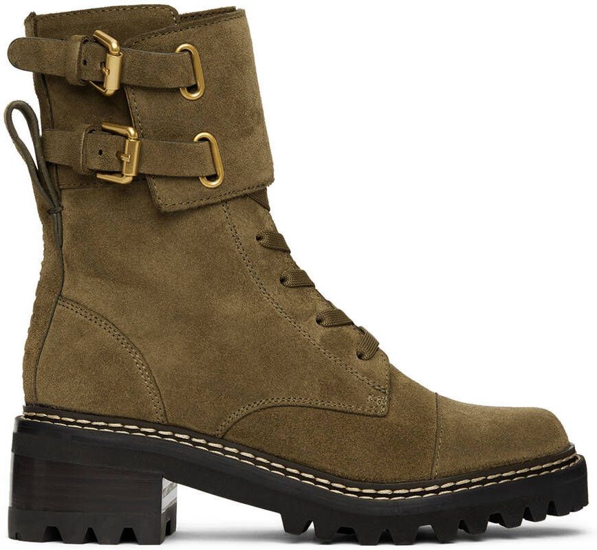 See by Chloé Khaki Mallory Combat Boots - Picture 5