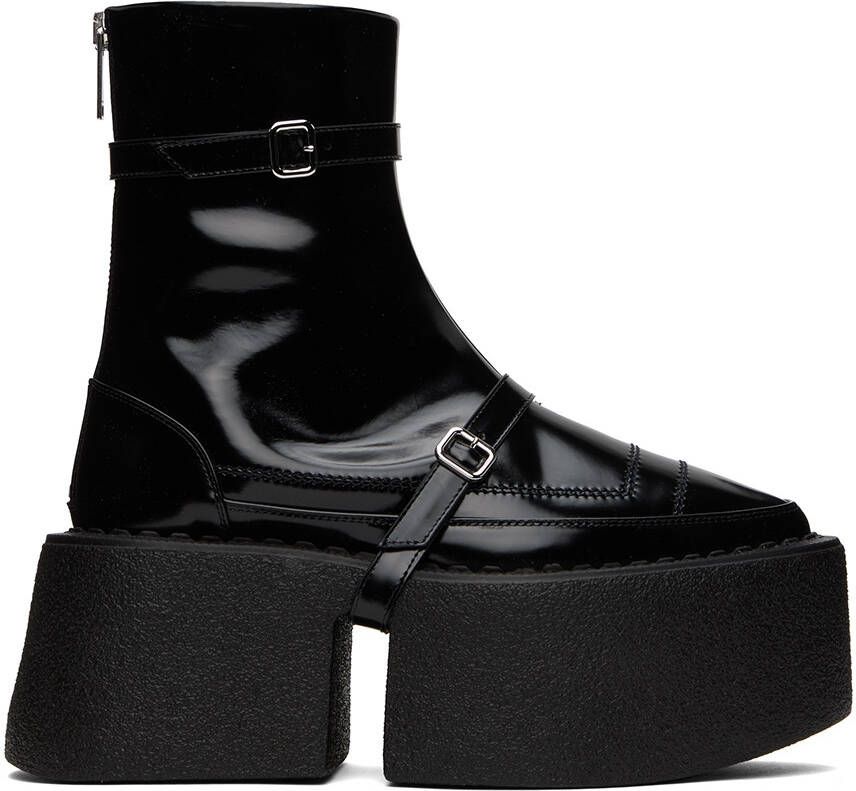SHANG XIA SSENSE Exclusive Black Superstack Boots - Picture 5