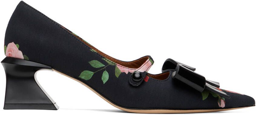 Shushu Tong Black Floral Heels - Picture 5