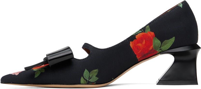 Shushu Tong Black Floral Heels - Picture 3