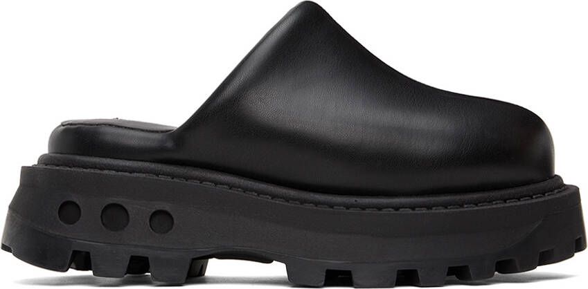 Simon Miller Black Grip Bubble Faux-Leather Clogs - Picture 5