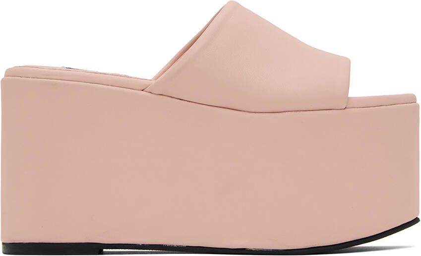 Simon Miller Pink Faux-Leather Blackout Platform Sandals