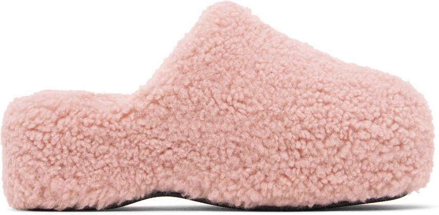 Simon Miller Pink Faux-Shearling Bubble Clogs - Picture 5