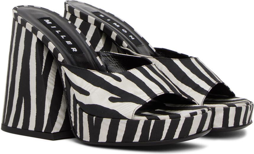 Simon Miller Black & White Slice Heeled Sandals - Picture 2