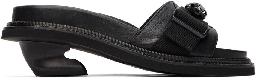 Simone Rocha Black Embellished Slides - Picture 5